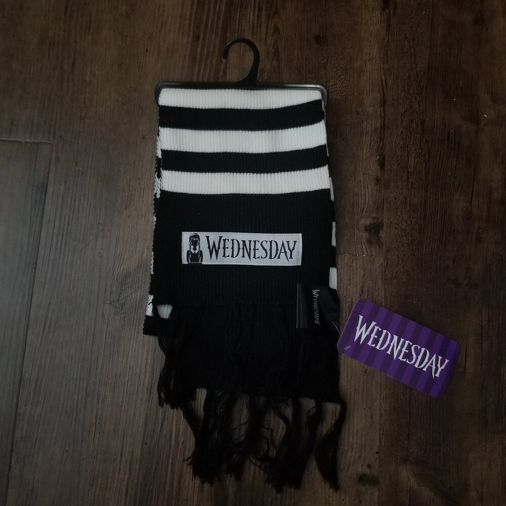 Addams Family Wednesday Long Knit Scarf